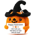 Happy Halloween Handmade Crochet Pumpkin Basket - Spooky Fall Gift & Decor
