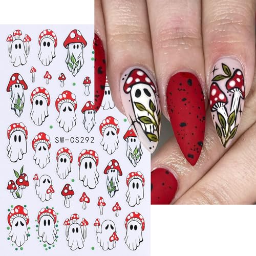 Halloween Nail Stickers Cartoon Ghost-18 Self-Adhesive 6 Sheets for Manicure & DIY Decor