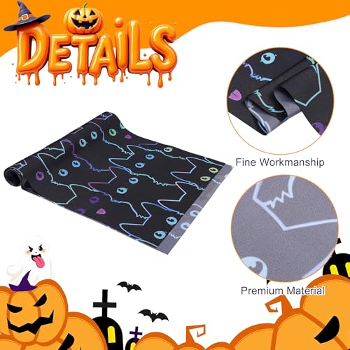 Halloween Cat Table Runner for Kitchen & Dining - Black & Orange Festive Decor