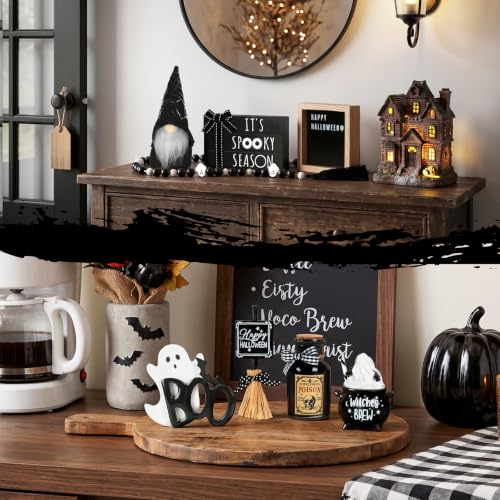 Halloween Tiered Tray Decor Set - 8 Pieces for Indoor Home Holiday Display