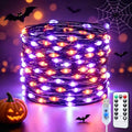 Halloween Fairy Lights 100 LED Orange & Purple USB Powered String Lights - Indoor Decor