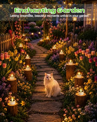 8 Pcs Solar Tea Lights Outdoor Waterproof LED Votive Candles - 1.57"x1.77"