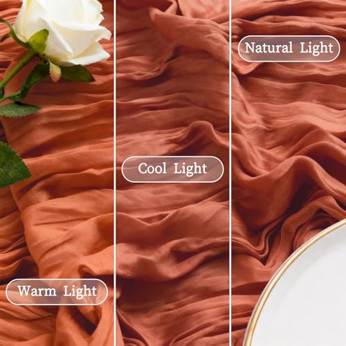 Halloween Terracotta Cheesecloth Table Runner 35x120 Inches - 3 Pack