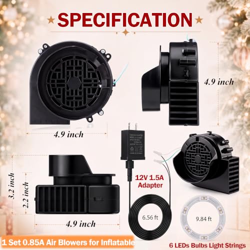 Saillong 0.85A Air Inflatable Blower with 6 LED Lights - Waterproof Yard Decor Kit