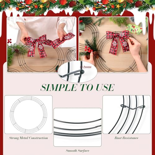 Wire Wreath Frames Set - 8, 12, 16 Inch with Floral Wire & Tools for DIY Crafts