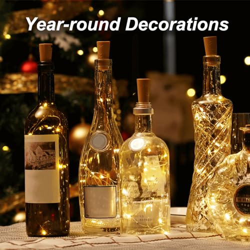 White 12 LED Wine Bottle String Lights with Cork - Waterproof Party Decor