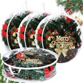 24-Inch Clear Christmas Wreath Storage Bags - Set of 4