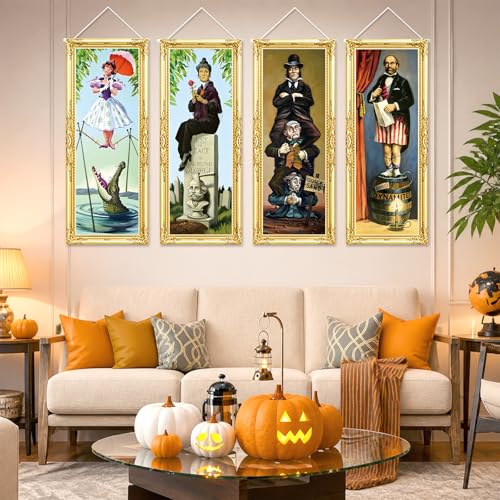 Halloween Decorations 4-Piece Spooky Mansion Banner Set Indoor Outdoor