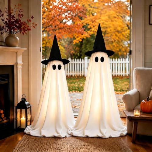 Halloween Ghost Decorations Indoor with Remote Light-Up Ghosts - Lighting Ghost Variation