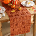 Fall Table Runner 3D Faux Fur Caramel Pumpkin Autumn Decor