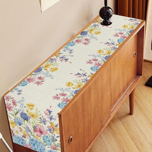 13x36 Inch Hydrangea Floral Table Runner - Boho Summer Farmhouse Decor