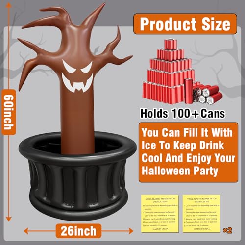 Halloween Dead Tree Inflatable Cooler - 100+ Cans Capacity, Spooky Party Decor