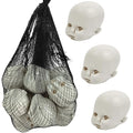 Halloween Creepy Doll Head Decorations - 12 Pcs Hanging Plastic Skulls for Haunted House & Spooky Decor