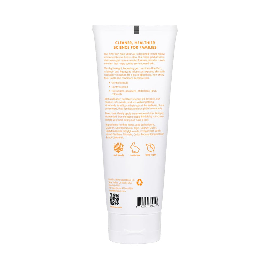 Thinkbaby Aloe Vera Gel - EWG Verified Natural After Sun Relief Lotion, 8 Fl Oz | Hydrating & Soothing for Babies & Toddlers