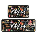 Non-Slip Kitchen Rugs Set - 2 Piece Absorbent Microfiber Floor Mats, Muti 17x47 & 17x30 Inches