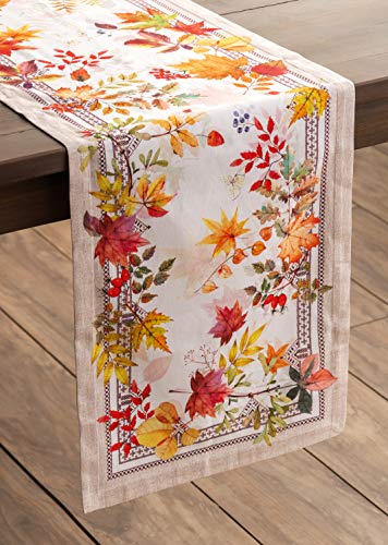 Amarante 14.5 x 90 Inch Cotton Table Runner - Elegant Holiday & Fall Decor