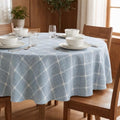 Horaldaily Rustic Plaid Round Table Cloth 70x70 Inch Blue