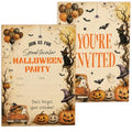 Halloween Party Invitations Kids - Truck Design, 25 Set with Envelopes & Stickers
