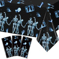 3 Pack Disposable Tablecloths - Radiology X-Ray Skeleton Design, 54 x 108 Inches, Waterproof & Stain Resistant