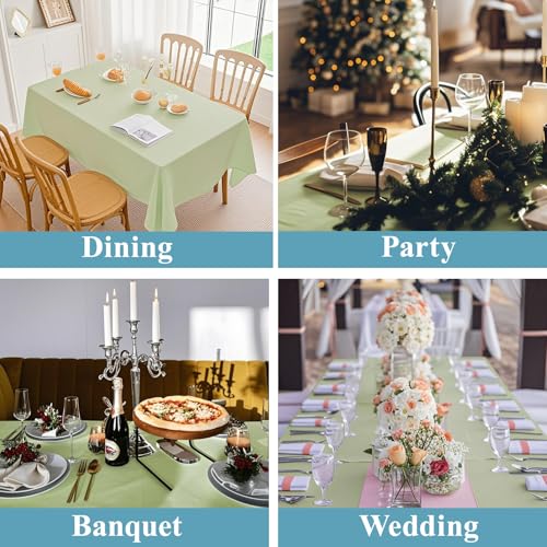VidaFete Classic Series 2 Pack 60x120 Inch Sage Green Rectangular Tablecloth - Indoor Outdoor Use