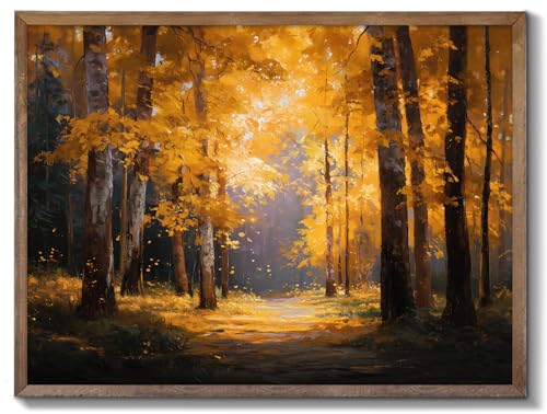 Autumn Nature Wall Art - Vibrant Fall Forest Landscape for Living Room & Bedroom - 8x10 Unframed