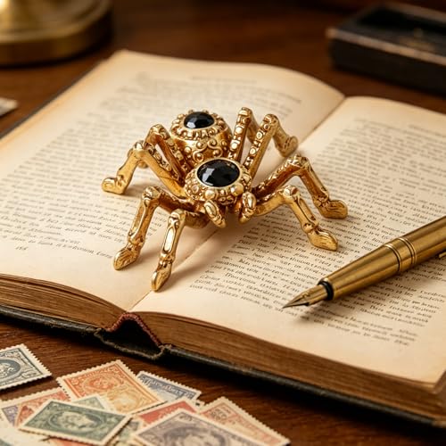Gothic Spider Wall Decor Halloween Sculpture Antique Gold Resin