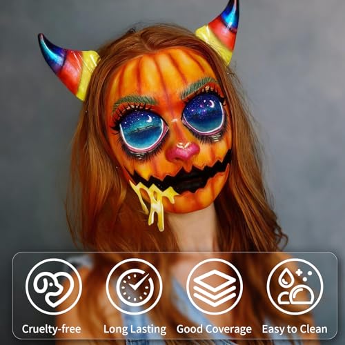 Orange Face & Body Paint Stick for Halloween and Cosplay - Pumpkin Special Effects - Drawdart