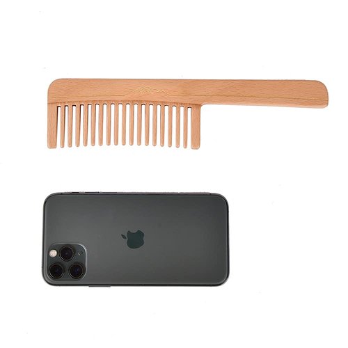 TAN MUJIANG Wood Hair Comb FSC Certified Beech Wood Wide Tooth FSJUM-001