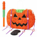 Pumpkin Piñata Set - 3pcs Halloween Candy Holder & Party Game Supplies