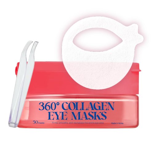 Skiennix 360° Collagen Eye Masks - Korean Under Eye Patches for Fine Lines & Dark Circles, 50 Masks