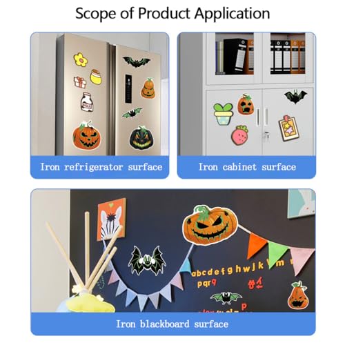 Halloween Luminous Pumpkins Bats Fridge Magnets 9pcs Party Decorations Multi1