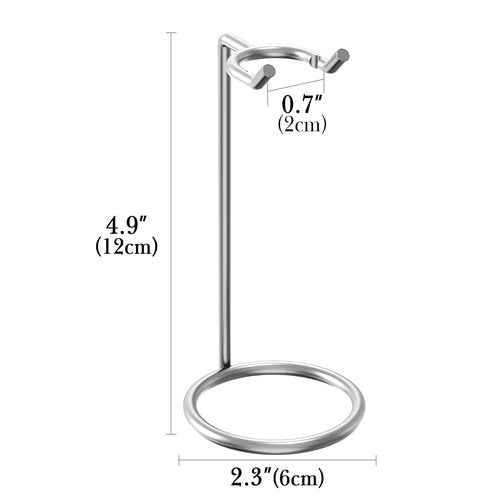 Linkidea Stainless Steel Safety Razor Stand, Polished Chrome Travel Shaving Razor Holder Compatible with Long Handle Safety Razor, Fusion 5 (Silver)