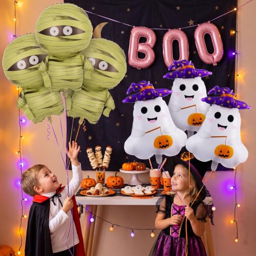 Halloween Party Decorations Balloons Set - Pink Letters Mummy Ghost - Balloon-1