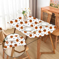 Halloween Fitted Tablecloth with Elastic 48x68 Inch for Oval Tables - Pumpkin Pattern, Washable, Stretch Spandex Fabric