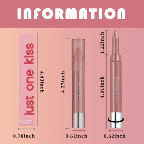 Nuetral Nude Hydrating Cream Lipstick - Smooth Moisturizing Lip Crayon for Ombre Shades | Natural Nude Color
