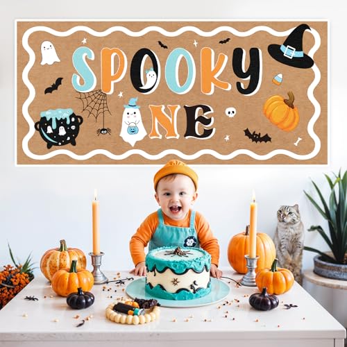 Halloween Spooky Backdrop Banner for Party Decorations 47x24 Inches