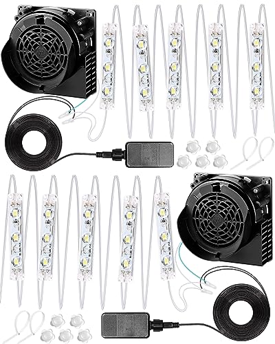 Outdoor Inflatable Air Blower Fan Set with LED String Lights - Waterproof 2 Pack