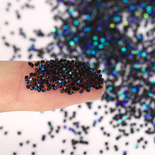 Black AB Pixie Nail Crystals 8800pcs Micro Rhinestones for Nail Art