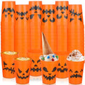 Halloween Plastic Cups 12 oz Orange Pumpkin Jack O Lantern Party Supplies - 60 Pieces