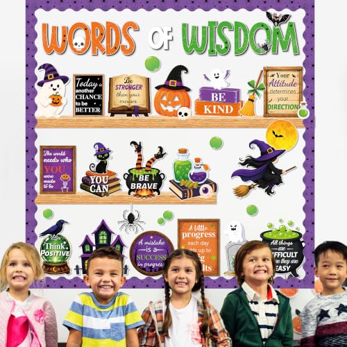 Halloween Bulletin Board Set Classroom Wall Decorations with Inspirational Quotes
