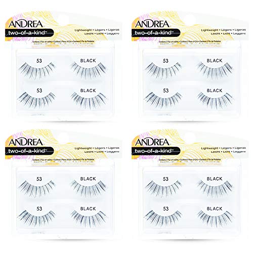 4 Pack Natural Look False Eyelashes 53 - Comfortable, Reusable Strip Lashes for Glamorous Eyes