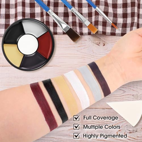 Halloween Face Body Paint Kit Set 04 - 6 Colors, Sponges & Brushes