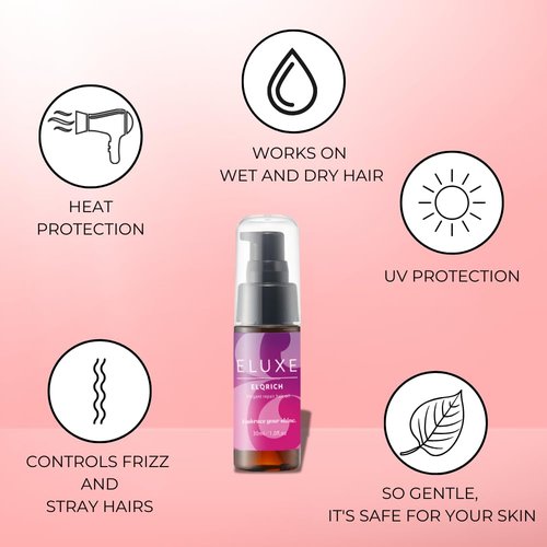 ELUXE Hair Oil - Smooth & Moisturize | Fight Frizz & Hydrate Damaged Hair | 1 fl oz (Pack of 1)