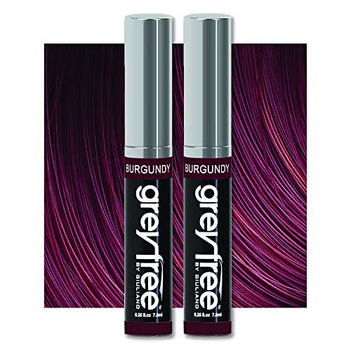 Hair Mascara Root Touch-Up for Gray Hair - Burgundy 2 Pack - Precision Concealer for Roots Brows Beard