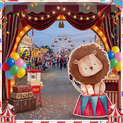 Halloween Circus Theme Party Decoration - Lion Standup Cutout, 35.4 Inch