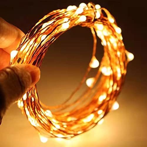 Battery Operated Fairy String Lights - 8 Pack Warm White 5m Copper Wire Starry Lights for Xmas, Bedroom, Party, Wedding, Indoor Decor
