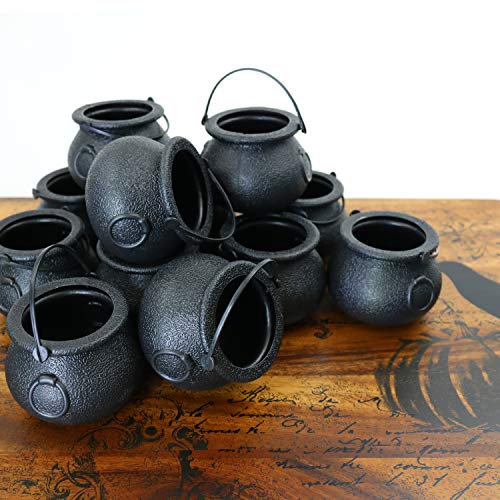 Mini Cauldron Candy Holders Set of 12 for Halloween and St Patrick Decorations