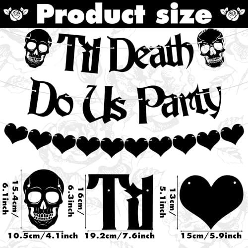 Gothic Bachelorette Party Supplies Set - 141 Pcs Decorations for 24 Guests