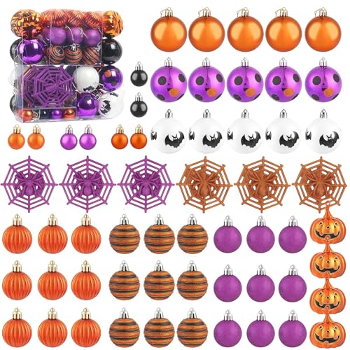 Halloween Tree Decorations Set - 61 Shatterproof Ornaments for Indoor Outdoor Holiday Decor