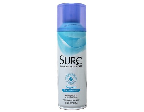 Sure Regular Scent Aerosol Antiperspirant and Deodorant - 24-Hour Protection for Men and Women - Fast Drying Spray Deodorant - 6 oz, Pack of 3